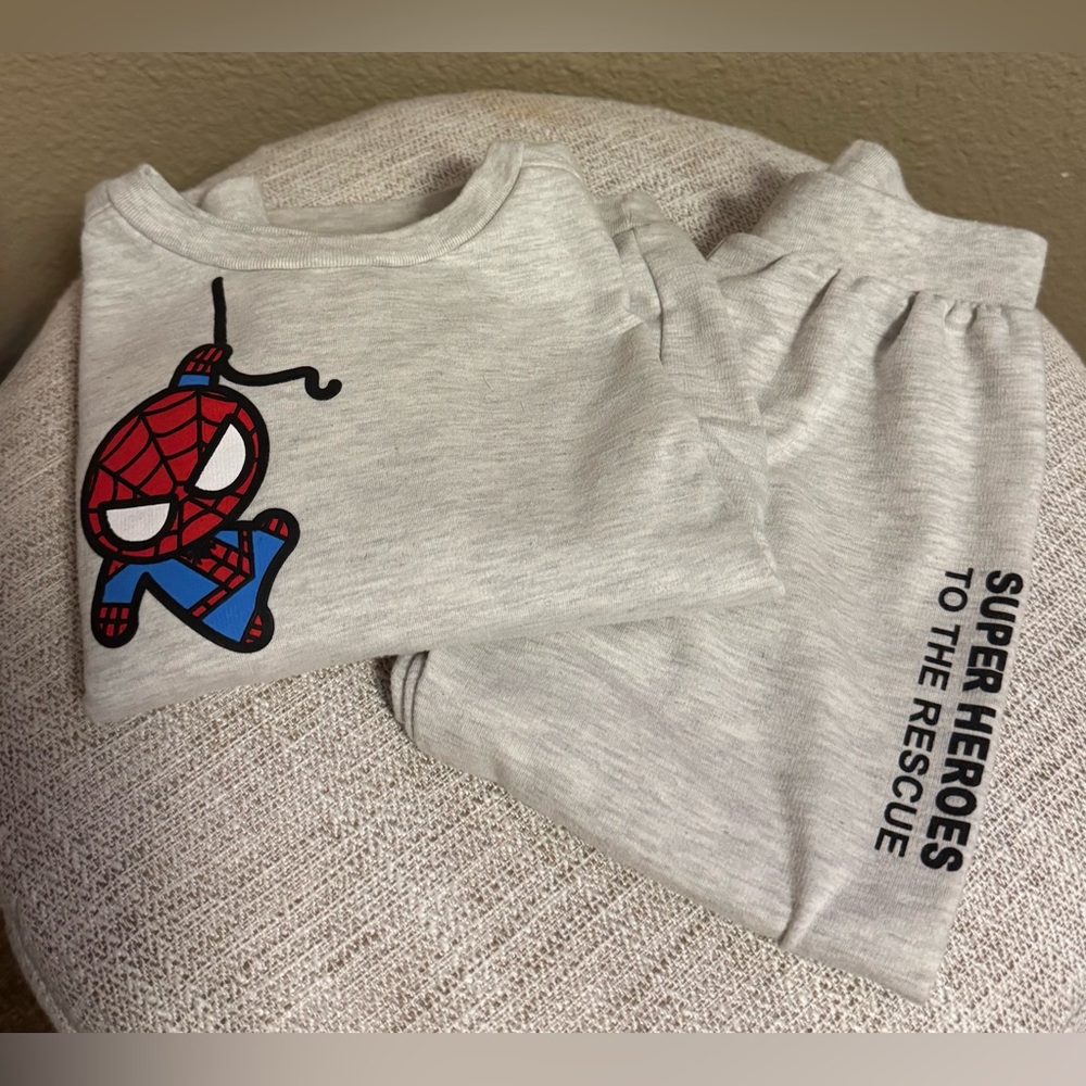 Marvel Grey Spider-Man Graphic Sweatshirt and Joggers Set Boys 5